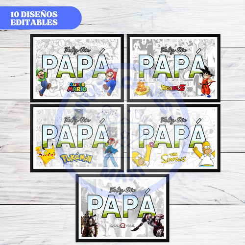 Plantilla Cuadro Comics Dia Del Padre Virales Editable Foto