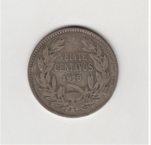 Moneda Chile 20 Cts 1919 Plata (c85)