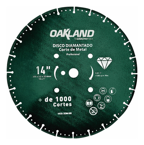 Disco De Diamante Para Corte Metal 14  Oakland Ddm-355