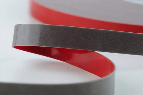 Cinta Doble Faz Acrílica 2mm Espesor 25 Mm X 16,5 Mts Gris Liso