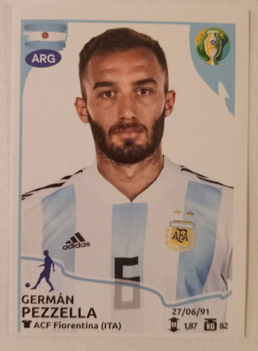 Germán Pezzella Figurita # 132 Copa América Brasil 2019