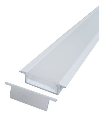 Perfil 2 Metros Embutir Duplo Slim C/ Fitas Led + Fonte