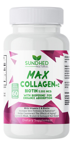 Sundhed Natural Max Collagen Plus C (60 Cápsulas) - Cápsul