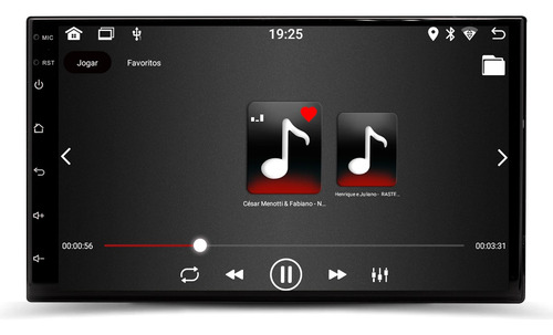 Central Multimídia Android Genko 2+32gb Fiat 7 Polegadas Cor Preto | Strada 2014 À 2019