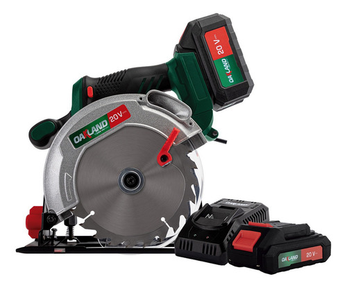 Sierra Circular Inalambrica Brushless 6-1/2 Pulg 20v 1500w Oakland +2 Baterias Color Verde CM-5000