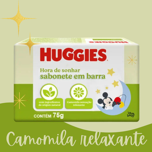 Sabonete Barra Huggies Baby Camomila 75g - Pack C/ 2 Wxz
