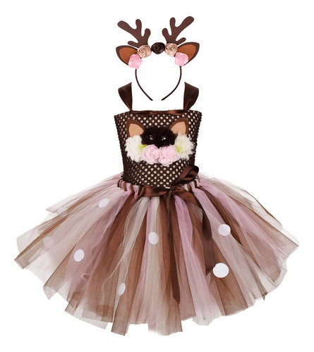 Vestido Tutu De Bambu Com Desenho De Cervo Desenho Animado