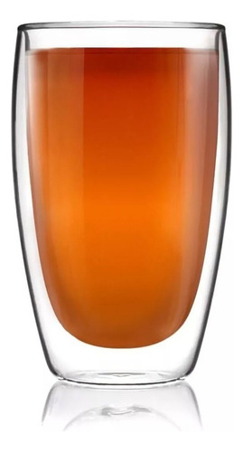 Doppio Vaso De Doble Fondo De Vidrio De 470 Ml Moderno Color Transparente