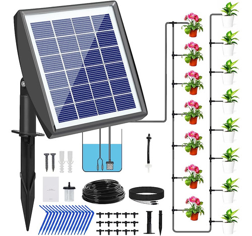 Sistema De Riego Solar Risingup, Kit De Riego Por Goteo Con 