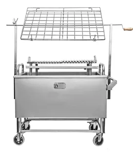 Asador Portátil Cilindrico De Acero Para Carbon 1263 Doble