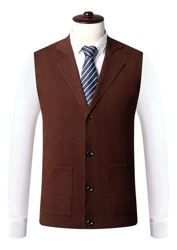 Chaleco Tipo Blazer De Punto Para Hombre, Chaqueta, Oficina,