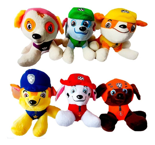 Set X 6 Peluches Cachorros Patrulla Canina Paw Patrol Niños