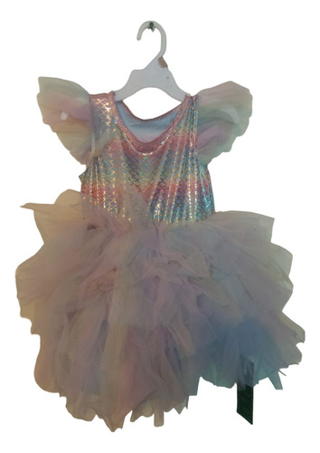 Vestido Tutu Para Bebé Niña Americano Sirena 2 Años Ropa Nva