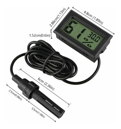Imagen 2 de 3 de Termometro Humedad Temperatura Medidor Digital Higrometro