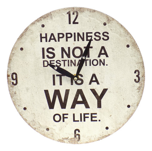 Reloj De Pared Mdf D28.8x3.5cm Happiness Legend