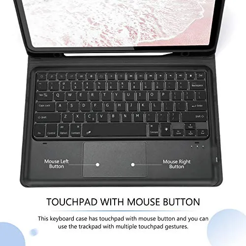 Bluetooth Caja Del Teclado Retroiluminado Ratón Touchp...