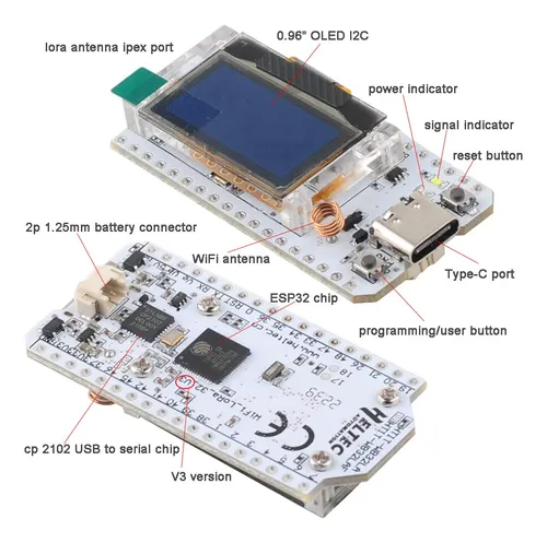 Placa Oled Diymalls Lora Esp32 De 915 Mhz, V3, Tipo C, Sx126