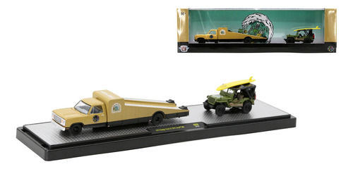 M2 Machines Hauler 1974 Dodge Truck & 1944 Jeep Maui & Sons