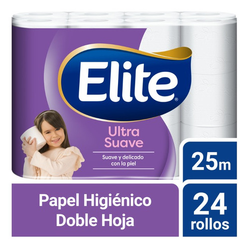 Papel Higiénico Elite Doble Hoja 24 Un X 25 Mt