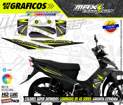 Calcomanias Crypton 115 Tipo Original Neon 