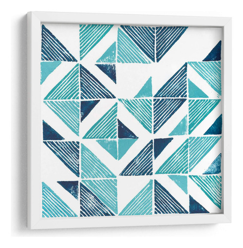 Cuadro Enmarcado Blanco Bryl Bloque Iii Iii 50x50