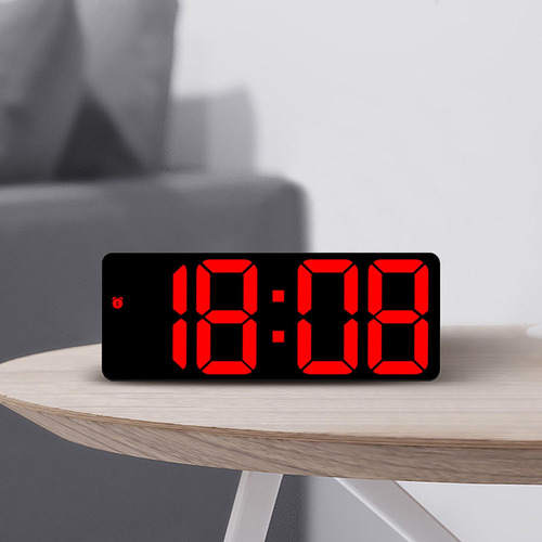 Reloj De Pared Digital Reloj Despertador Led Escritorio Rojo