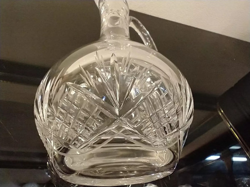 Antigua Aceitera Vinagrera De Cristal Tallado