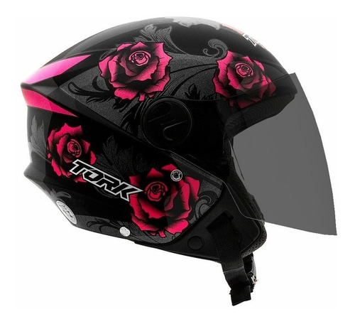 Capacete para moto Pro Tork Protork Flores Capacete  New Liberty 3 Elite Flowers  rosa fosco tamanho 58 