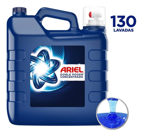 Detergente Líquido Ariel Concentrado Doble Poder 8 Lts