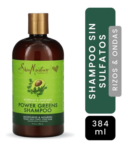Shampoo Shea Moisture Power Greens Aceite De Palta - Rizos