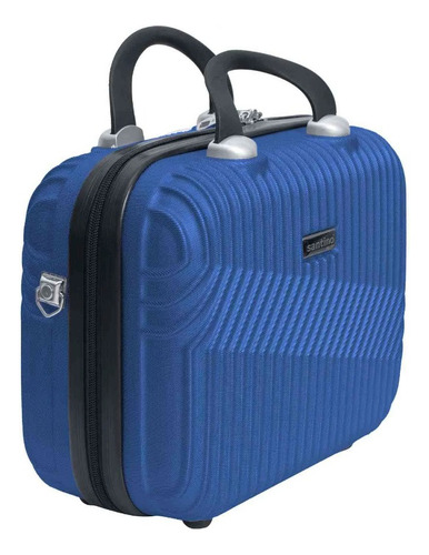 Necessaire Mala De Mão Média Rígida Cor Azul-marinho