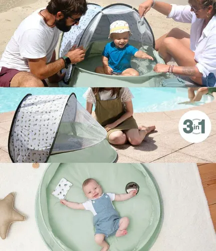 Carpa De Niños Babymoov Aquani Para La Playa E Interiores, Con 3 Funcionalidades Y Protección Anti-uv 50+ Upf Y Malla Para Mosquitos, Con Funcionalidad Plegable