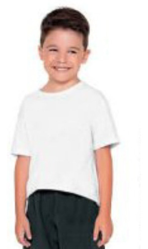 Camiseta Infantil Branca Básica Fakini 08089 - Tam 4 À 10