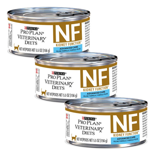 3 Latas Pro Plan Veterinary Nf Kidney Advanced Para Gato