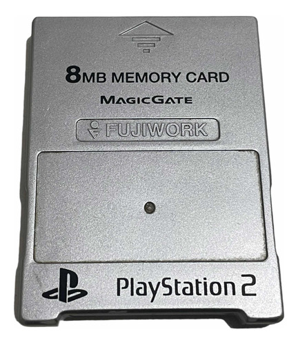 Memory Card Playstation 2 8mb Fujiwork Prata Original