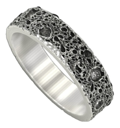 Anillos Hombre Anilllo Cráteres Lunares Plata 925 Hombre