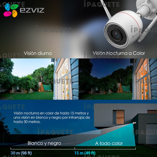 Cámara De Seguridad Ezviz 3mp Exterior Wifi Ip Sirena