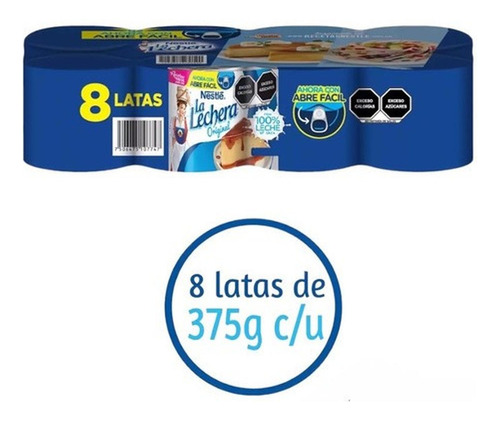 Leche Condensada La Lechera Nestlé 8 Pzas De 387 Grs C/u
