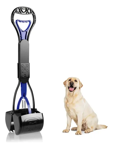 MXF Juego De Recogedor De Excrementos De Perro De 28 Pulgadas Y Bandeja De Metal Inoxidable De Mango Largo Y Rastrillo, Cubo De Basura Para Excrementos De Perro De 15 Litros