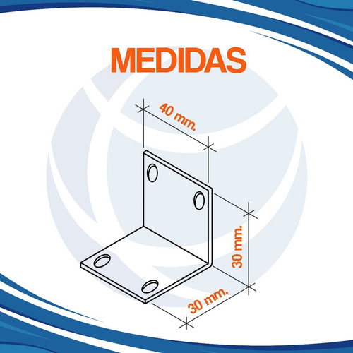 Escuadra Soporte Metálica 30x30x40 Mm X25/un Mundo Cima