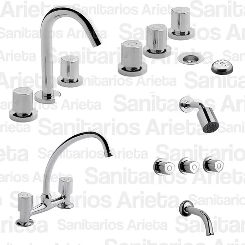 Combo Griferia Fv Radal Lavatorio Bidet Ducha Cocina Cs3023