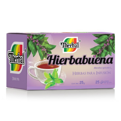 Imagen 1 de 3 de Te De Hierbabuena Therbal Hierbas De Infusion Caja Con 25 Sobres De 1 Gr Cada Uno