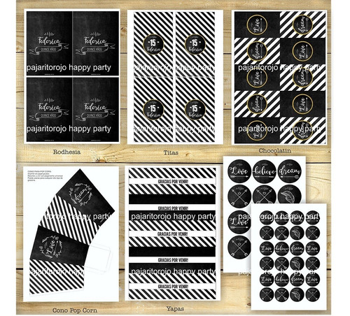 Kit Chalkboard Quince Años