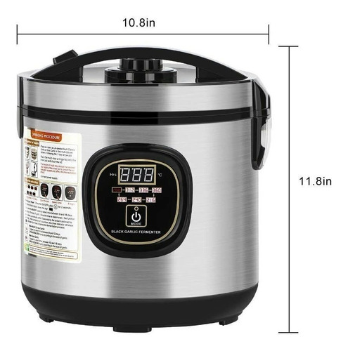Imagen 3 de 9 de Fermentador Automático Para Ajo Negro 6 Litros Capacidad