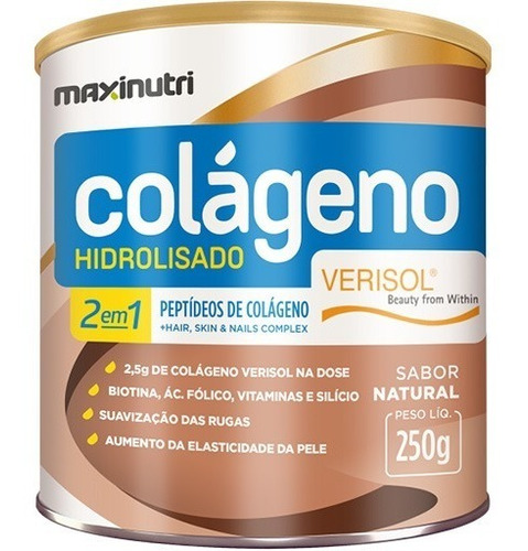 Colágeno Hidrolisado 2 Em 1 Verisol Natural 250g - Maxinutri