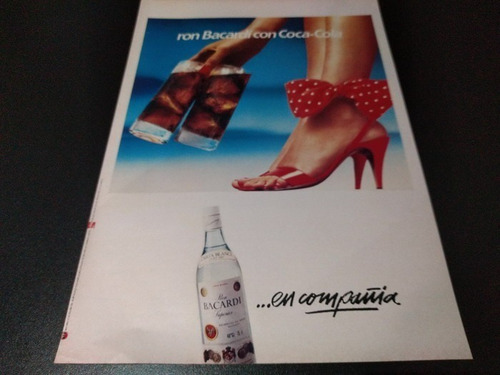 (pb735) Publicidad Clipping Ron Bacardi Con Coca Cola