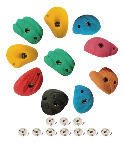 Kit De 10 Presas Para Escalada Con Tornillo De Clavo Trasero