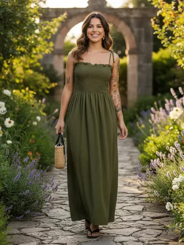 Vestido Longo Feminino Casual Lastex De Alça Fenda Promoção