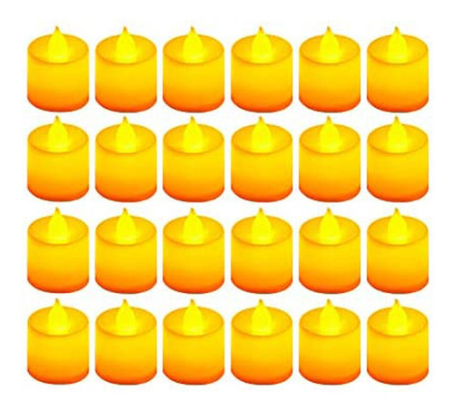 Pack De 24 Velas Led Electrónicas Amarillas Para Boda, Cumpl