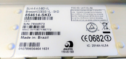 Rádio Remoto Alvarion Breezeaccess Su-a-5.4-3-bd-vl (Usado)